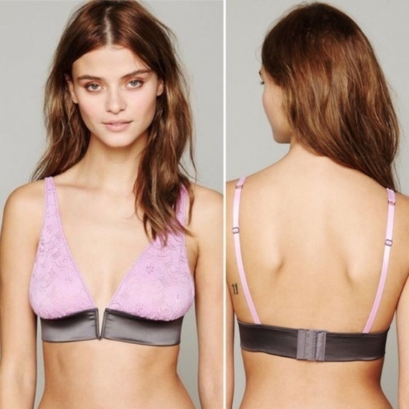 Free People Other - Free People Purple Grey Lace V Wire Bra Size XS